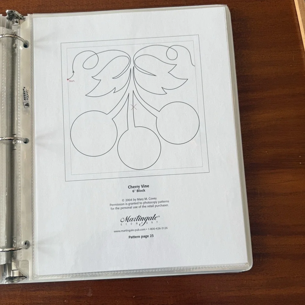 Mary Covey Follow the Line Quilting Pattern Binder Lot‎ 48 Pg Pantograph Designs